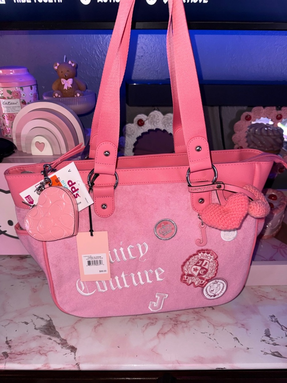 Juicy Couture Juicy Girls Rule Tote in Cherry Blossom - Picture 6 of 15
